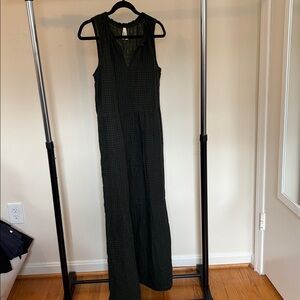 PACT 100% organic cotton costal gauze muslin mountain green gingham maxi dress S